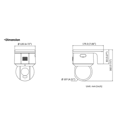 Venkovní PTZ kamera Hikvision Acusense DS-2DE3A400BW-DE-F1-S5, barevná, mikrofon, reproduktor - miniatura 3