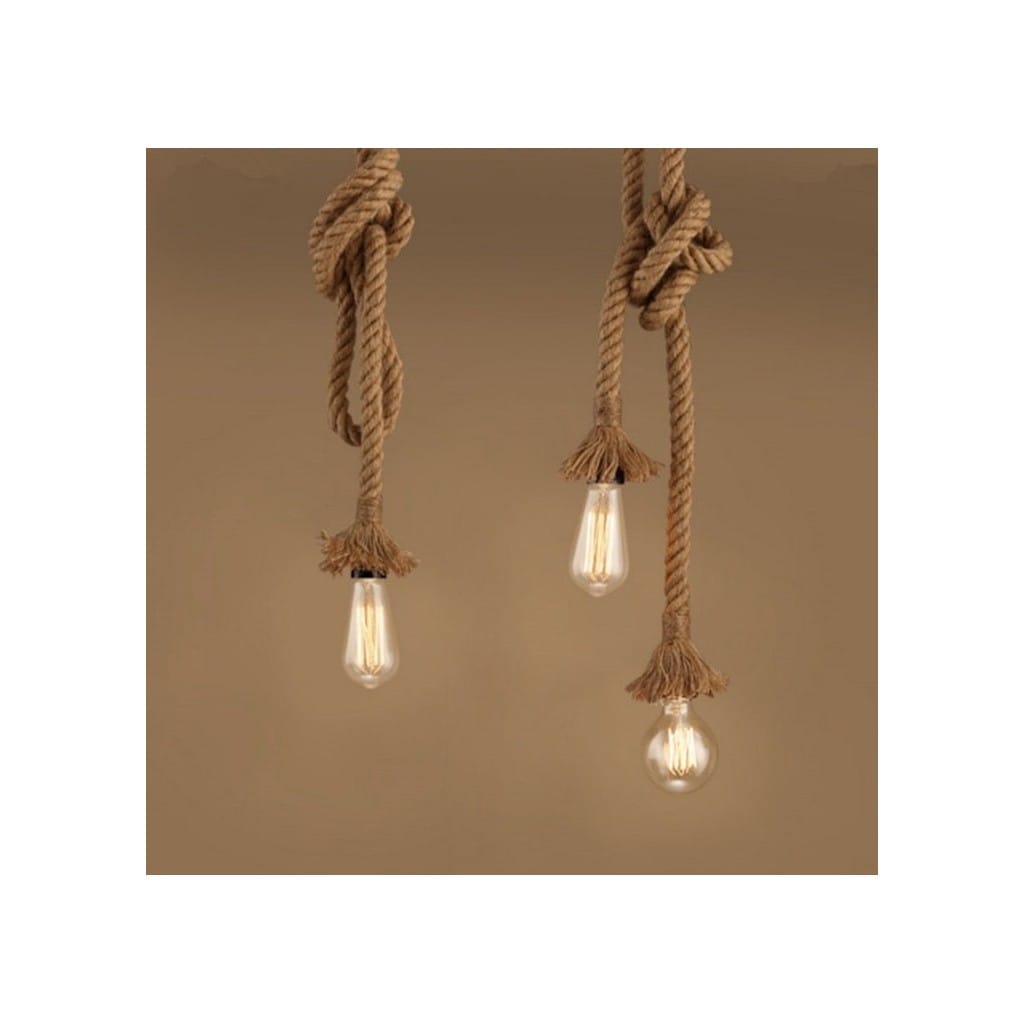 Závěsná lampa z konopného lana
