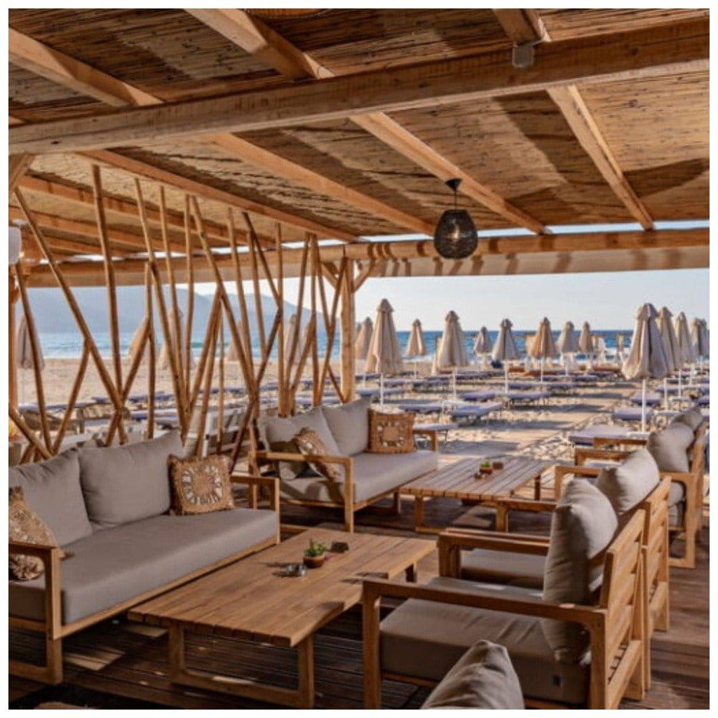 Zahradní set z látky a dřeva Banco